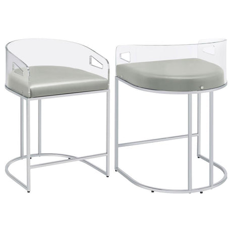 Thermosolis - Clear Acrylic Chair (Set of 2) Dark Gray 21.5"W x 19.25"D x 32.5"H by CoasterElevations | Bel Furniture