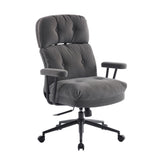 Tufted Home Office Chair with Wheels, Armrests & Adjustable Height