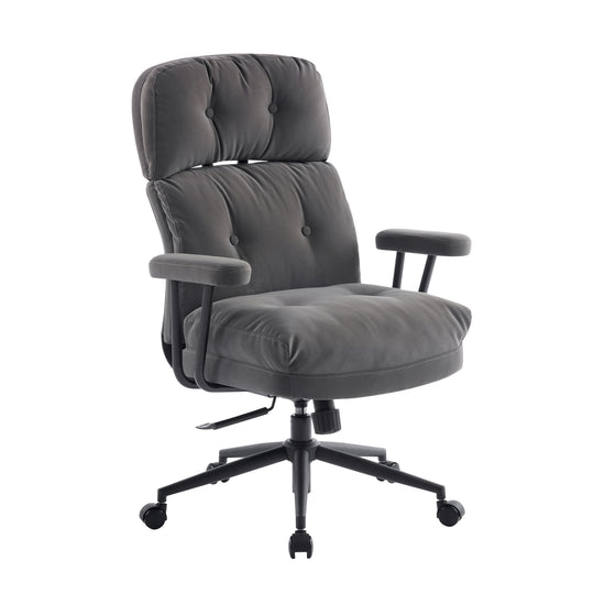 Tufted Home Office Chair with Wheels, Armrests & Adjustable Height