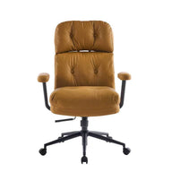 Tufted Home Office Chair with Wheels, Armrests & Adjustable Height