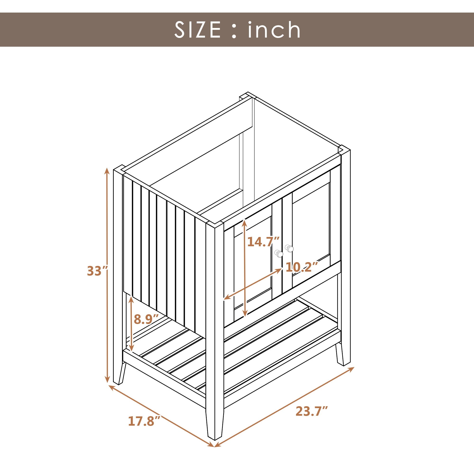 Bathroom Vanity Base Only, Soild Wood Frame, Bathroom Storage Cabinet With Doors And Open Shelf