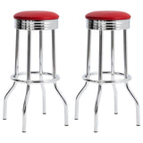 Retro - Upholstered Metal Swivel Bar Stool (Set of 2)