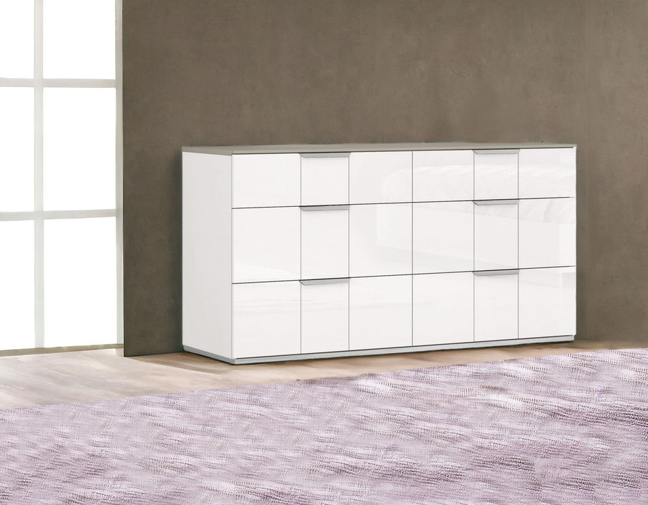 6 Drawer, Double Dresser - White