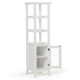 Acadian - Bath Storage Tower - Pure White by Simpli-Home | Bel Furniture
