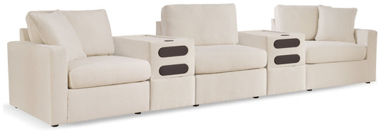 Modmax - Oyster - Sectional White 5 Pc. Sectional With 2 Audio System Consoles by Signature Design by Ashley® | Bel Furniture