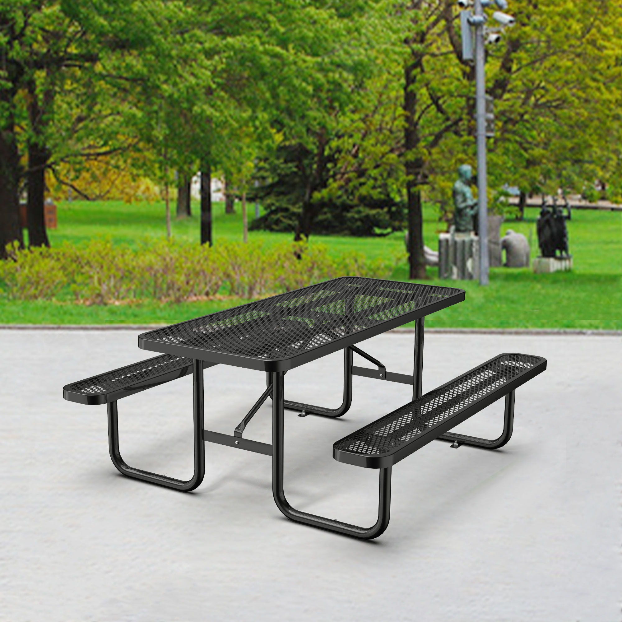 Expanded Rectangular Picnic Metal Table