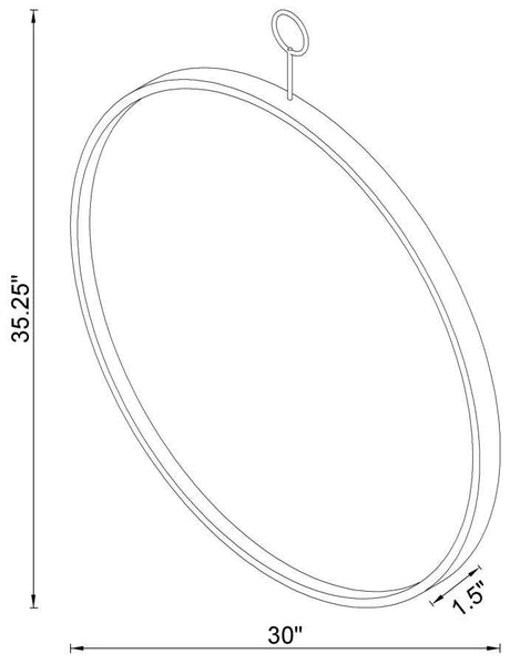 Gwyneth - Round Wall Mirror - Black Nickel by CoasterEveryday | Bel Furniture