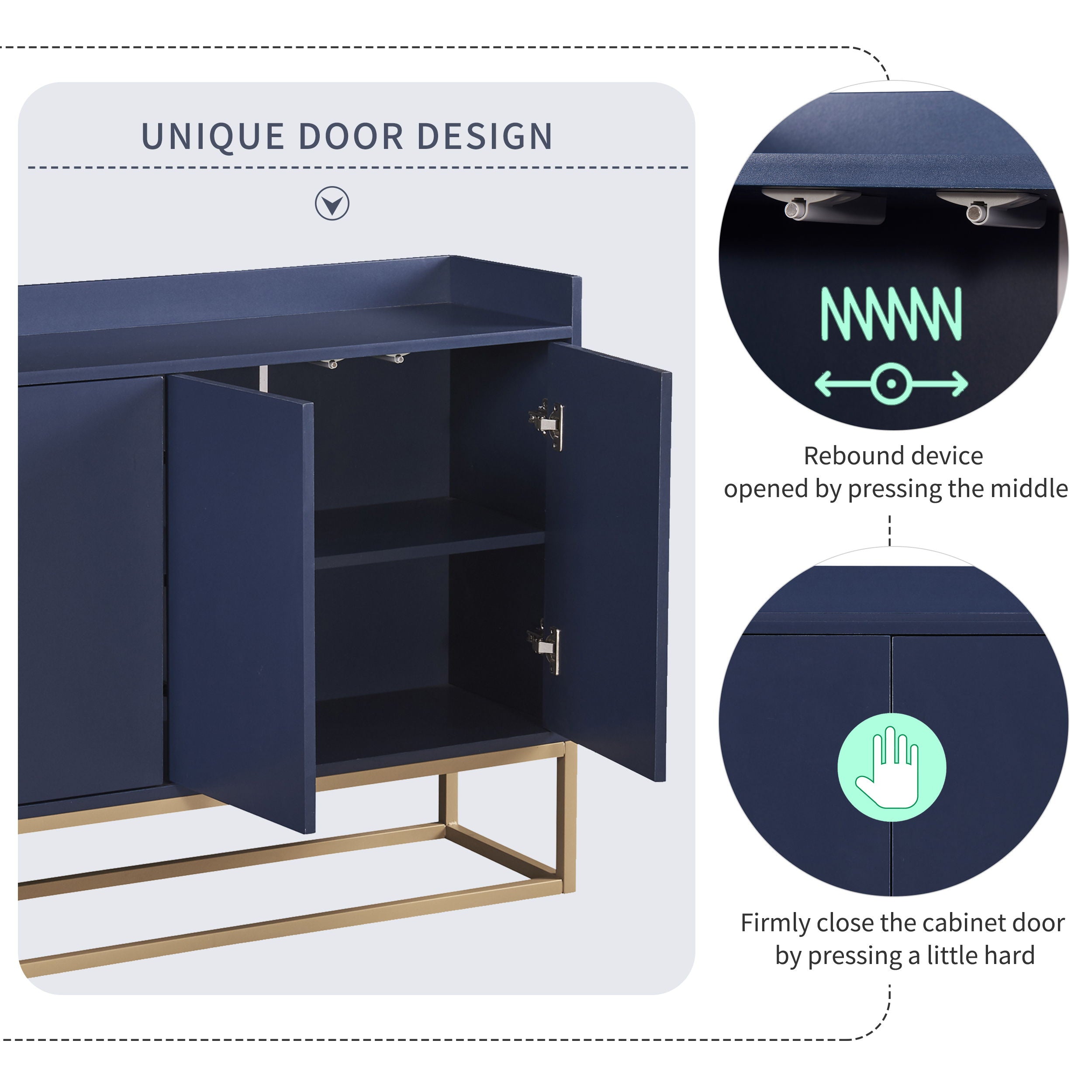 Modern Sideboard Elegant Buffet Cabinet With Large Storage Space For Dining Room, Entryway