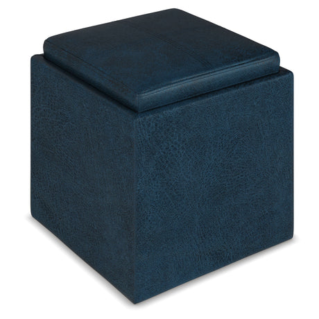 Rockwood - Upholstered Cube Storage Ottoman With Tray - view 17