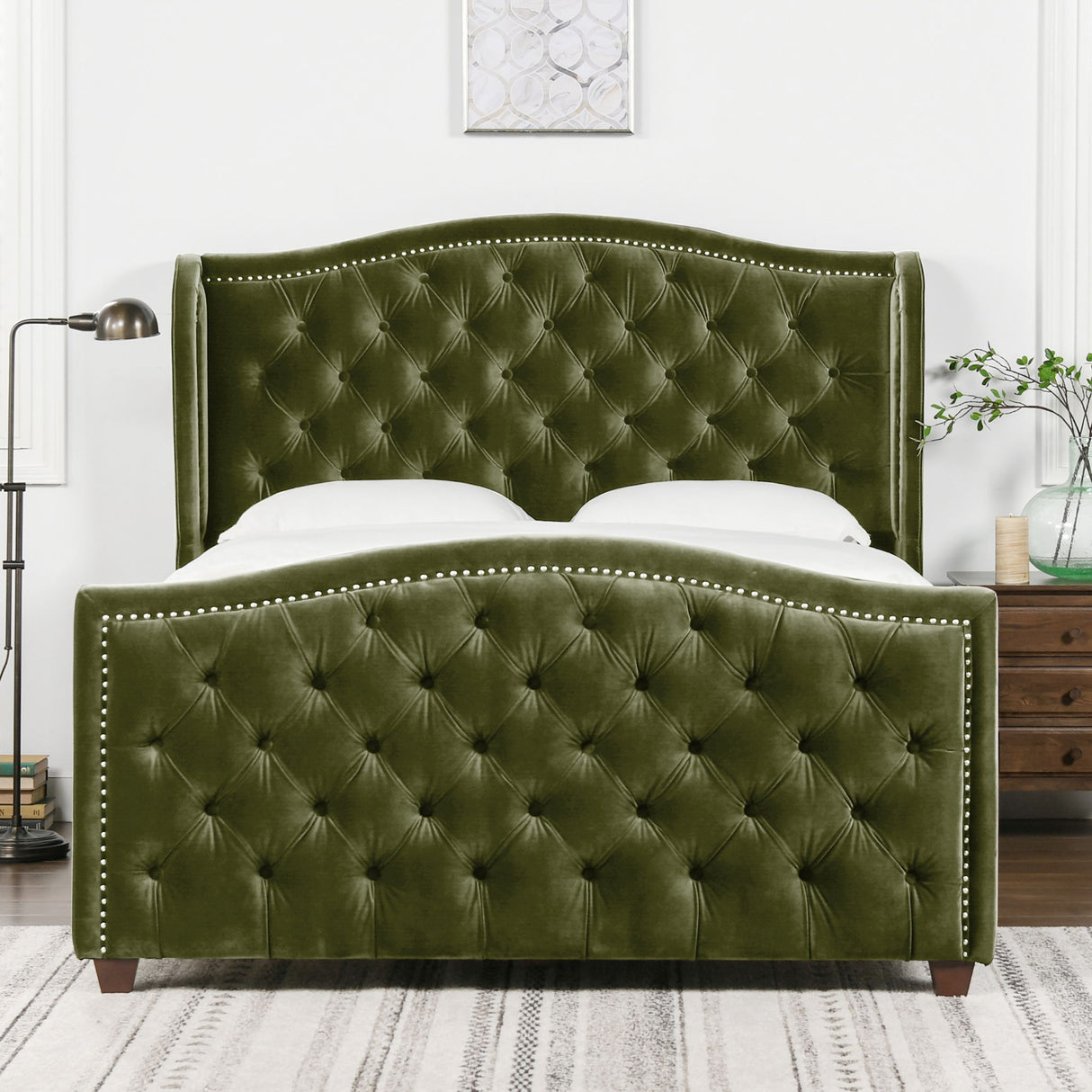 Marcella - Upholstered Shelter Headboard Bed Set