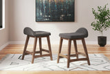 Lyncott - Upholstered Barstool (Set of 2) Dark Gray by Signature Design by Ashley® | Bel Furniture