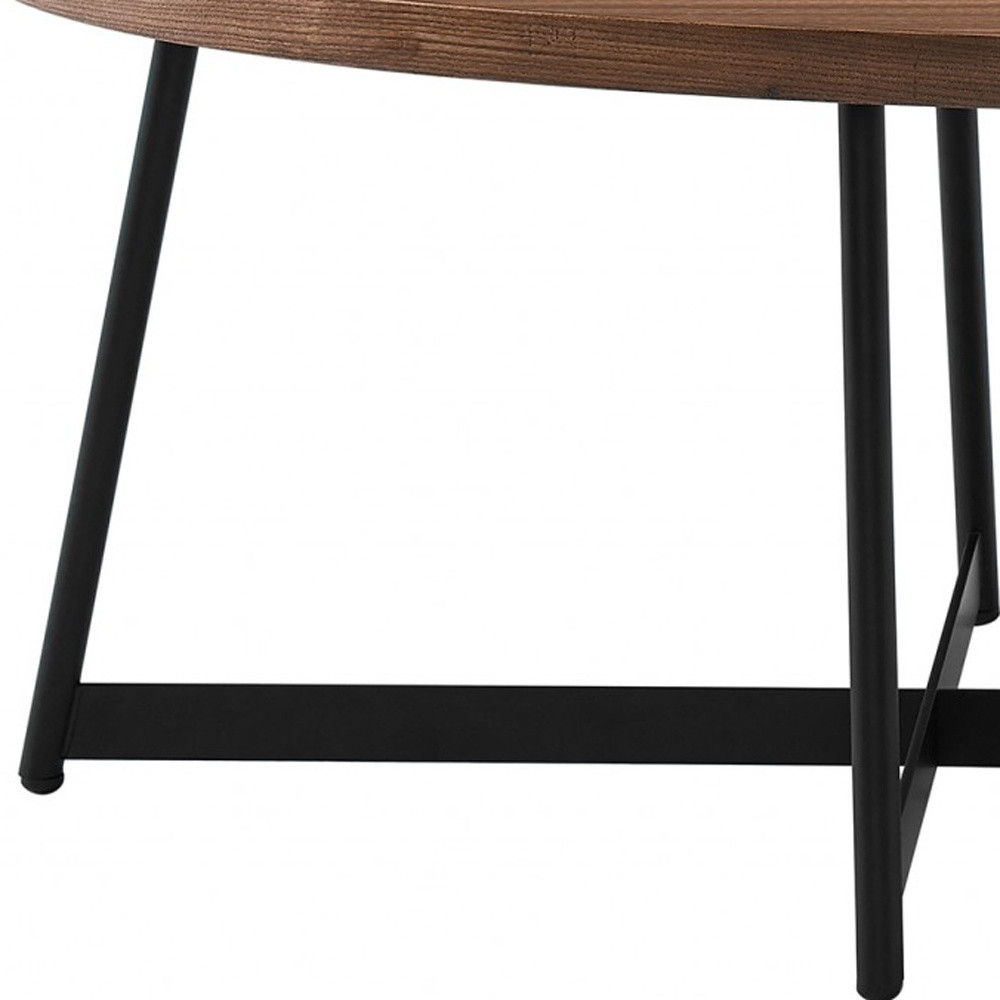 Metal Oval Coffee Table - Brown / Black