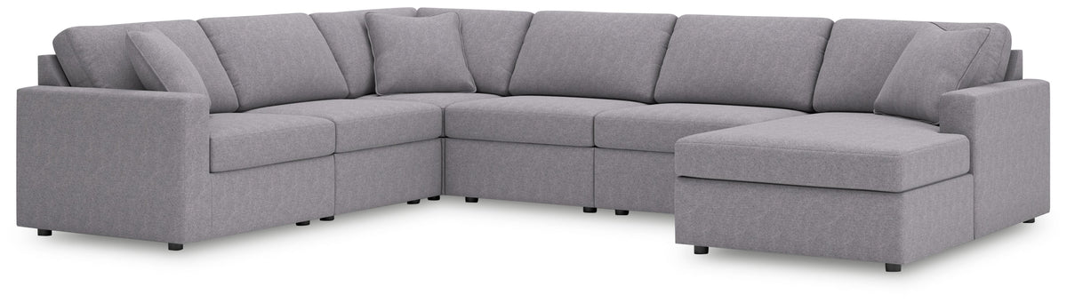 Modmax - Granite - Sectional Gray 6 Pc. Sectional With Raf Corner Chaise by Signature Design by Ashley® | Bel Furniture