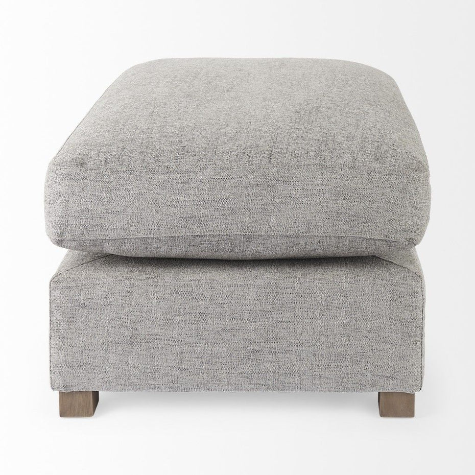 Polyester Cocktail Ottoman - Gray / Brown