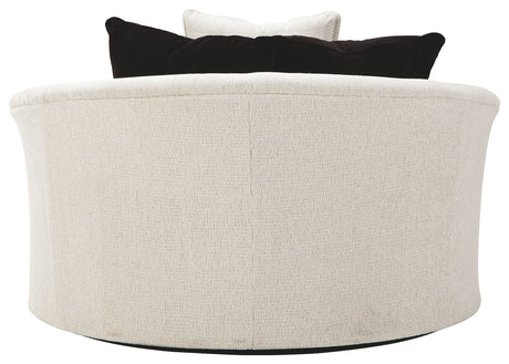 Cambri - Snow - Oversized Round Swivel Chair by Ashley® | Bel Furniture