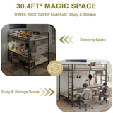 Ethan - Bunk Bed With Desk, Charging Station, Storage Shelves