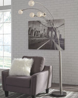 Winter - Silver Finish - Metal Arc Lamp by Signature Design by Ashley® | Bel Furniture