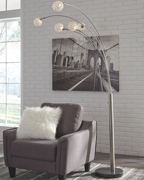 Winter - Silver Finish - Metal Arc Lamp by Signature Design by Ashley® | Bel Furniture