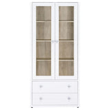 Hawthorne - 4-Shelf Glass Door Tall Cabinet With Drawers by Coaster Fine Furniture | Bel Furniture
