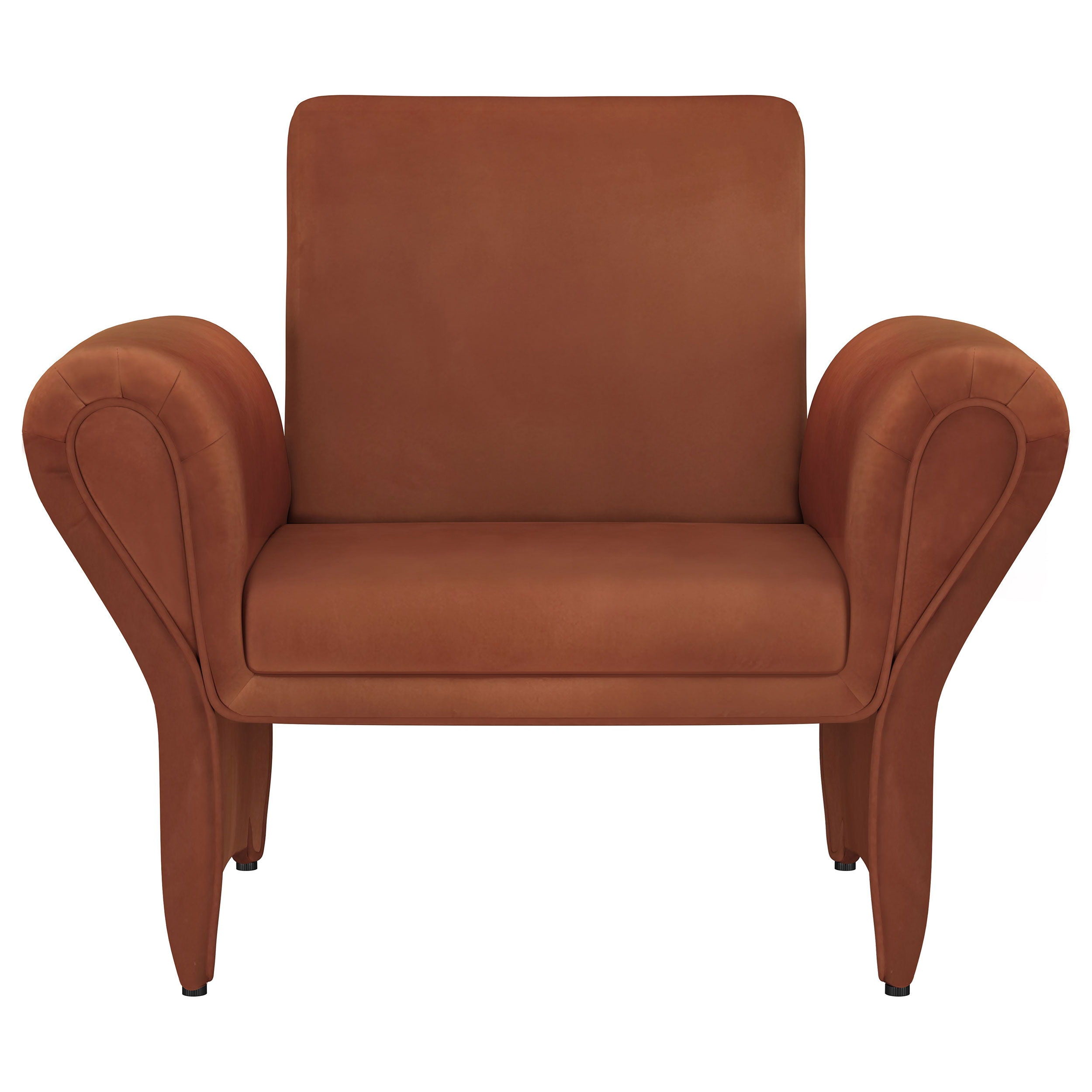 Liana - Upholstered Roll Arm Accent Armchair - Rust