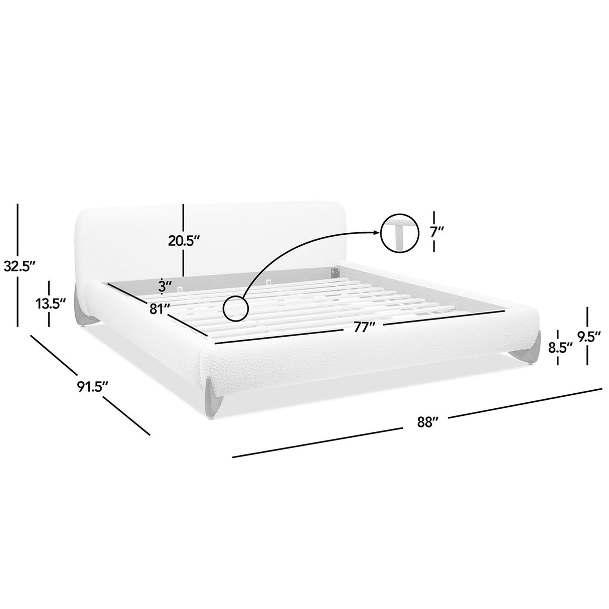 Alpine - Puffy Modern Platform Bed
