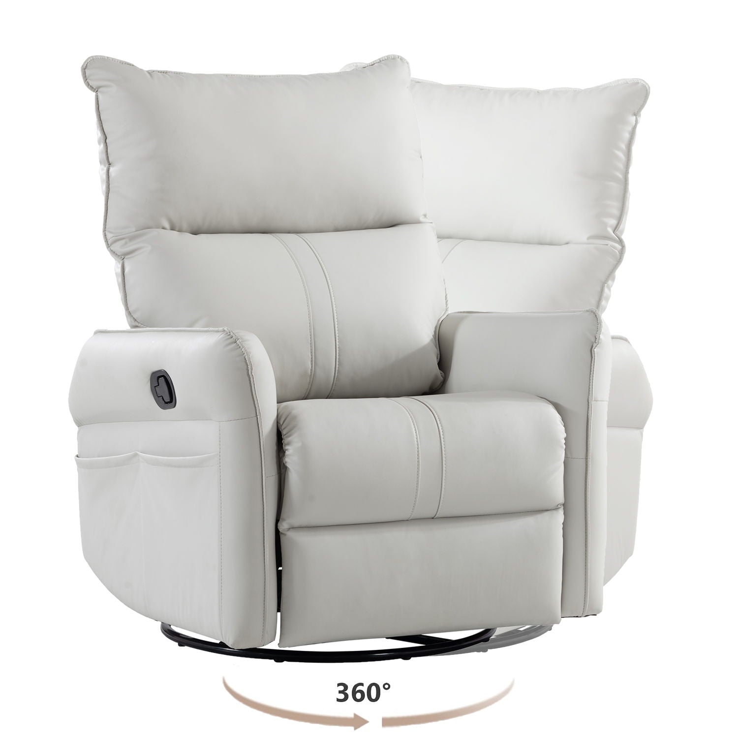 Rocking Recliner Chair, 360 Degree Swivel Nursery Rocking Chair, Glider Chair, Modern Small Rocking Swivel Recliner Chair For Bedroom, Living Room Chair Home Theater Seat, Phone Holder