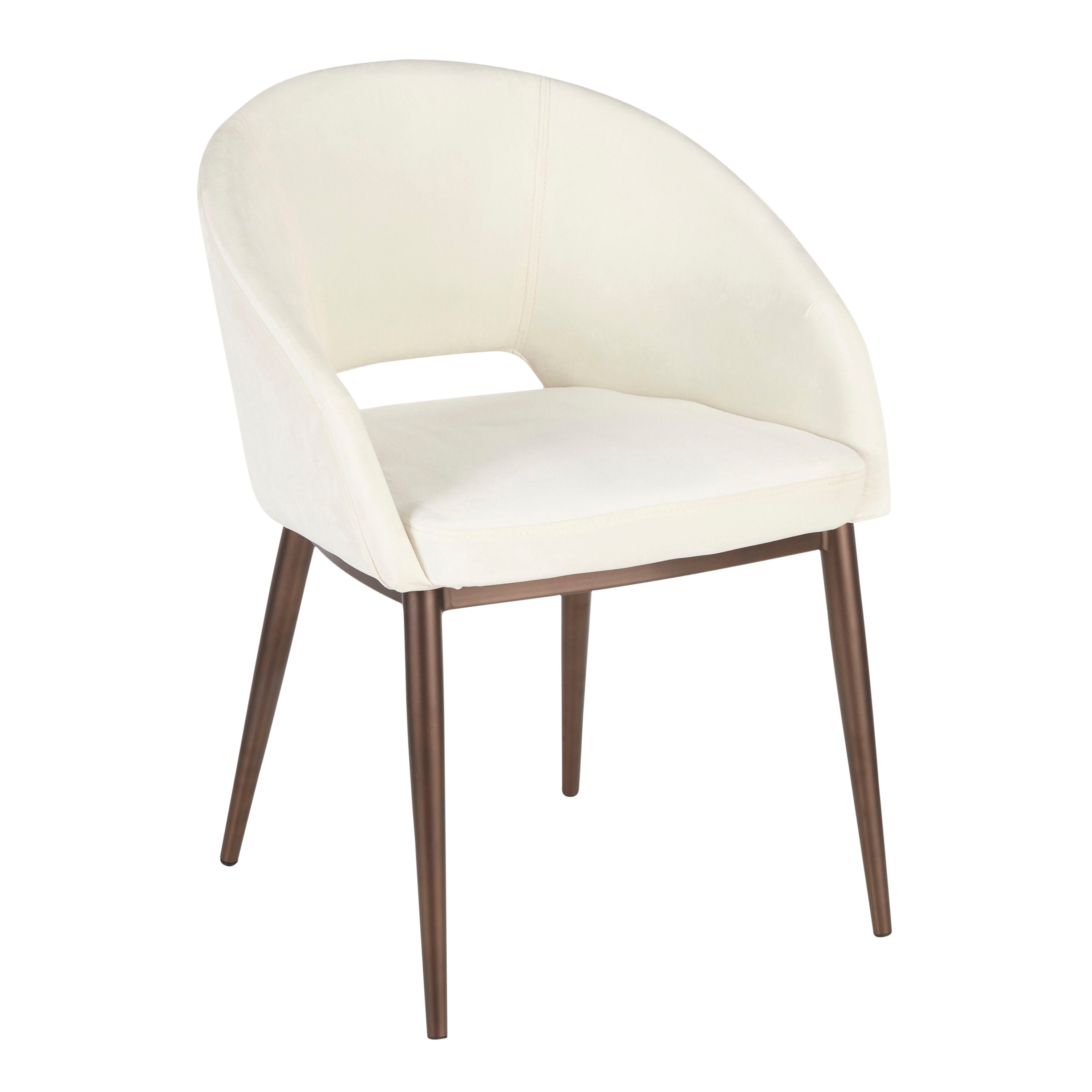 Renee - Contemporary Chair - Cream / Copper