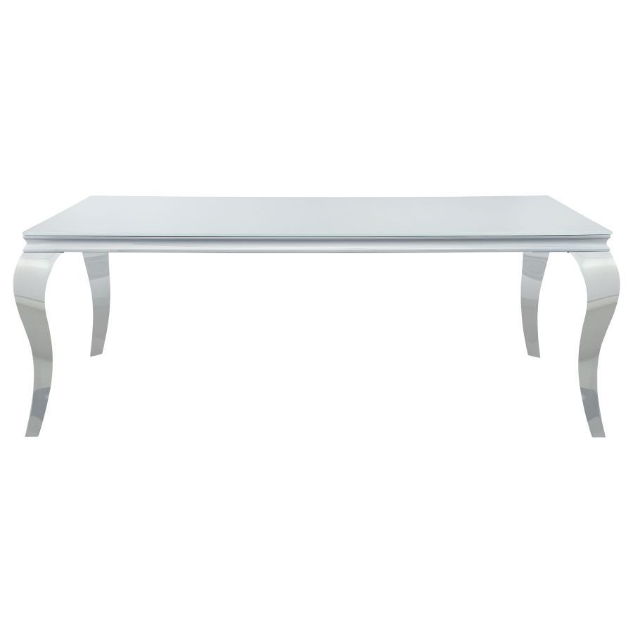 Carone - Rectangular Glass Top Dining Table by CoasterEssence | Bel Furniture
