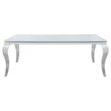 Carone - Rectangular Glass Top Dining Table by CoasterEssence | Bel Furniture