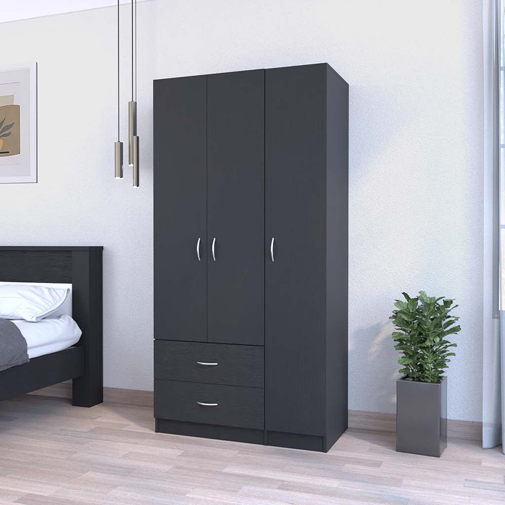 2 Drawer, Combo Dresser - Black