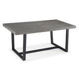 Modern Distressed Solid Wood And Metal Open Frame Dining Table Dark Gray by Walker Edison | Bel Furniture