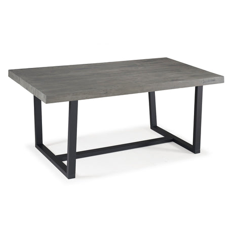 Modern Distressed Solid Wood And Metal Open Frame Dining Table Dark Gray by Walker Edison | Bel Furniture
