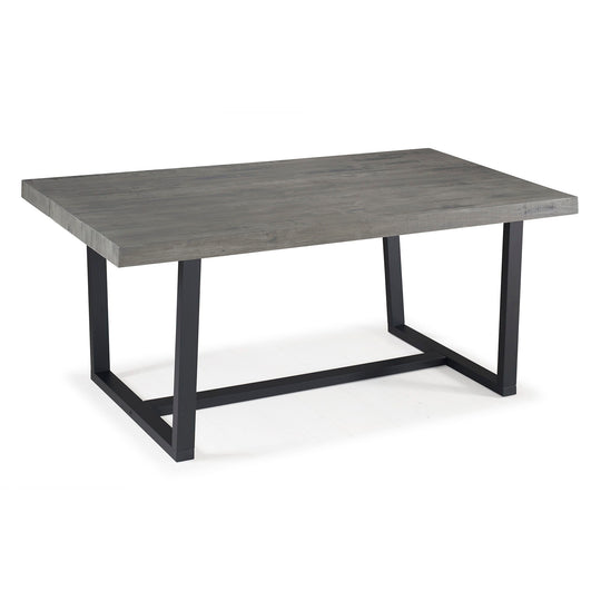 Modern Distressed Solid Wood And Metal Open Frame Dining Table Dark Gray by Walker Edison | Bel Furniture