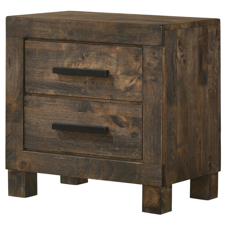 Woodmont - 2-Drawer Nightstand - Rustic Golden Brown by CoasterEveryday | Bel Furniture