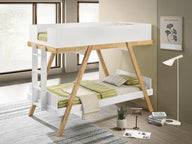 Frankie - Bunk Bed With 7" Mattresses White Twin over Twin by Coaster Fine Furniture | Bel Furniture