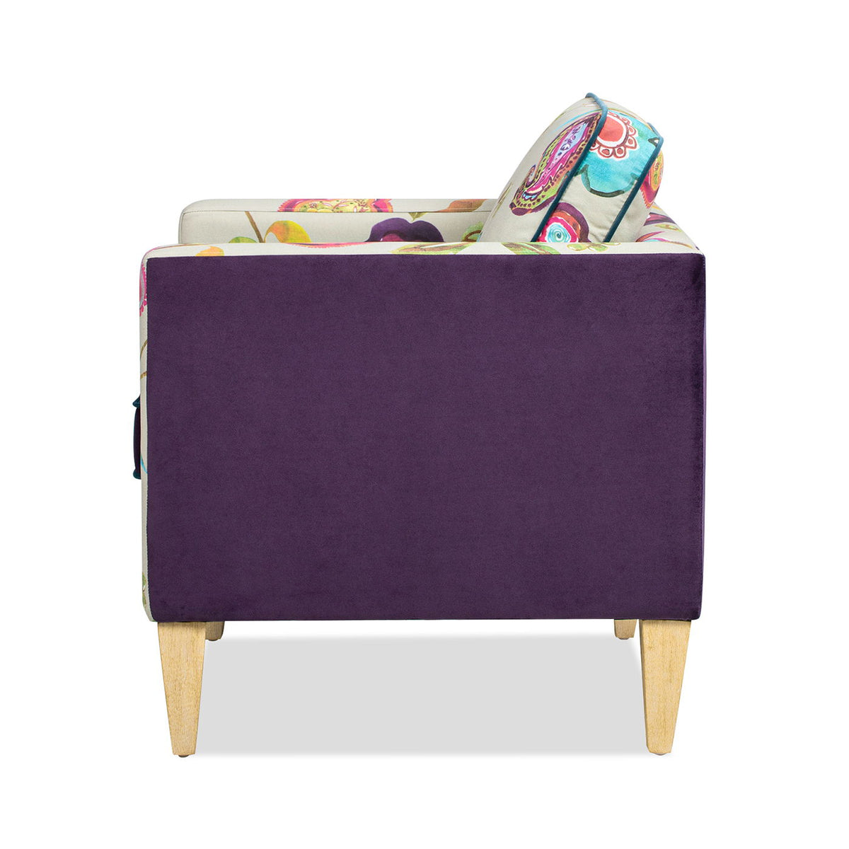 Mamba - Patchwork Accent Chair - Teal Blue Purple / Multicolored Floral