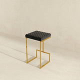 Joel - Upholstered Stool - Black / Gold
