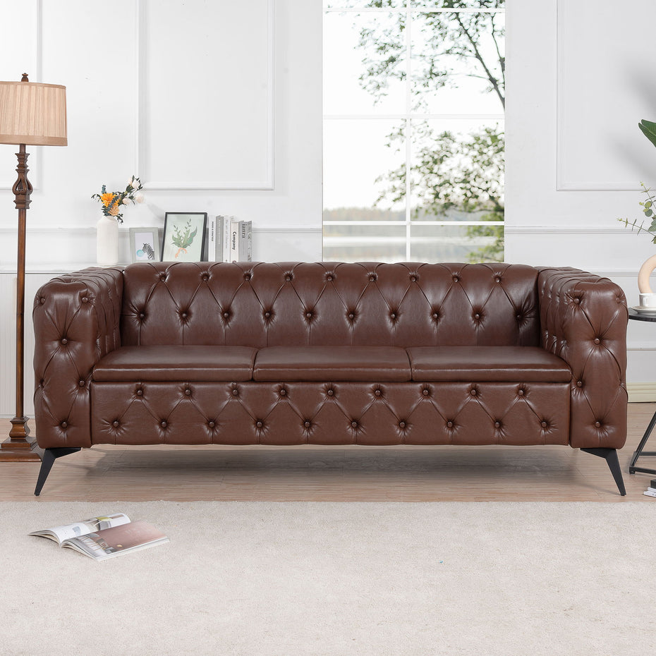 Square Arm Removable Cushion 3 Seater Sofa