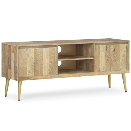 Jager - TV Media Stand - Natural by Simpli-Home | Bel Furniture