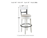 Valebeck - Tall Upholstered Swivel Barstool by Signature Design by Ashley® | Bel Furniture