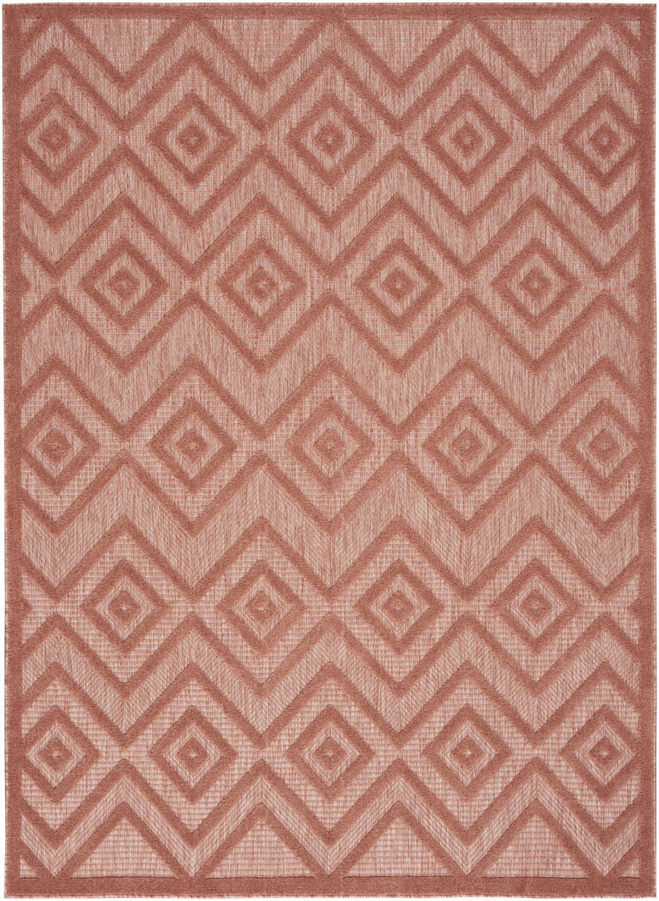 6' X 9' Argyle Indoor / Outdoor Area Rug - Coral Orange