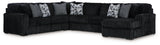 Midnight-Madness - Sectional Black 4 Pc. Right Arm Facing Corner Chaise Sectional by Signature Design by Ashley® | Bel Furniture