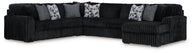 Midnight-Madness - Sectional Black 4 Pc. Right Arm Facing Corner Chaise Sectional by Signature Design by Ashley® | Bel Furniture