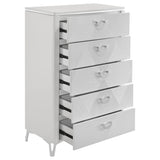 Cassia - 5-Drawer Bedroom Chest Of Drawers - White High Gloss