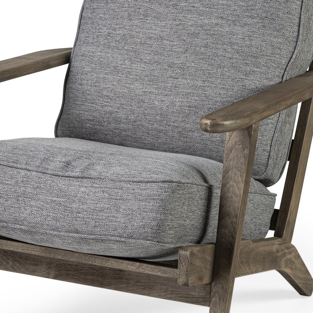 Fabric Arm Chair - Gray / Brown