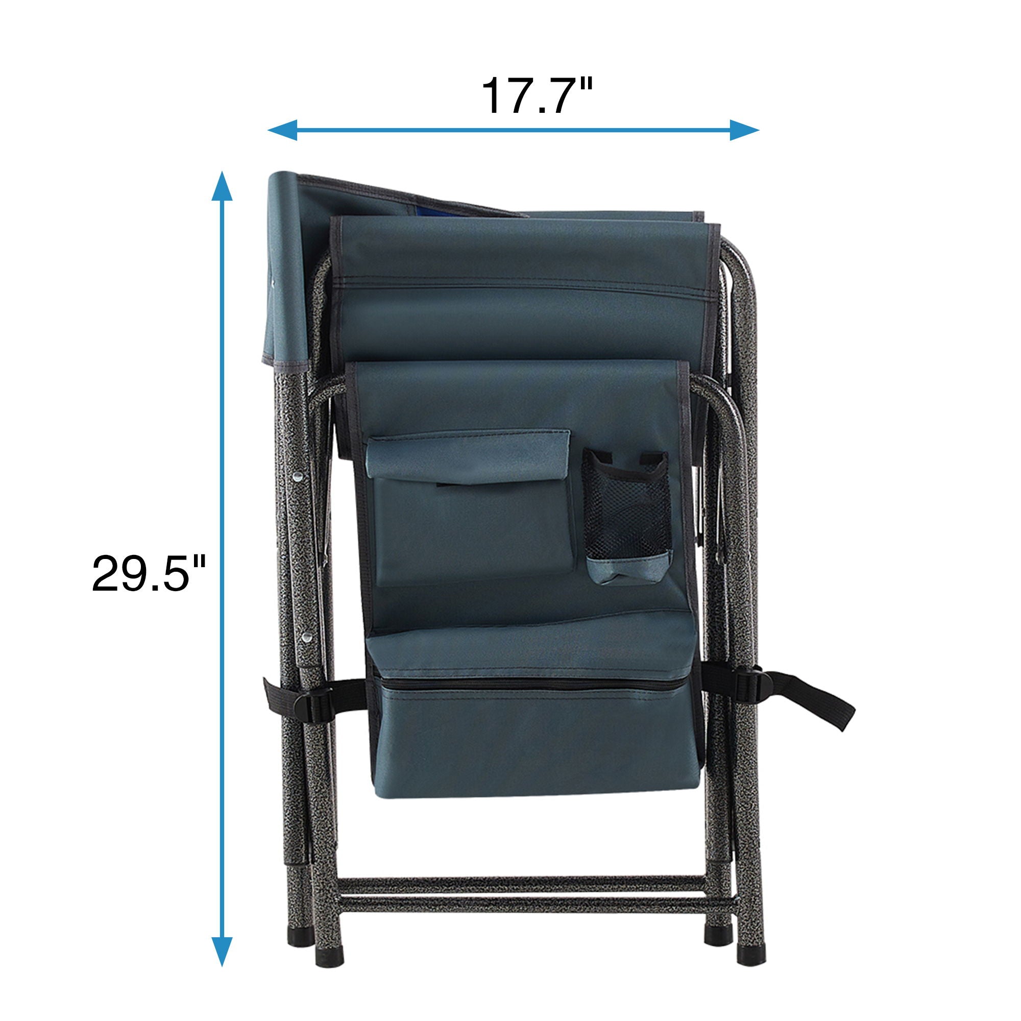 Padded Folding Outdoor Chair With Storage Pockets, Lightweight Oversized Directors Chair For Indoor, Outdoor Camping, Picnics And Fishing