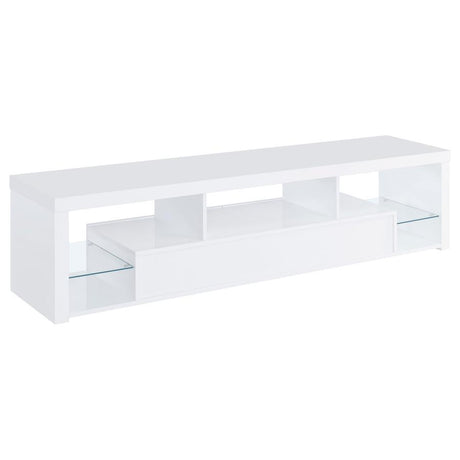 Jude - 2-Drawer Engineered Wood TV Stand - High Gloss White by Coaster Fine Furniture | Bel Furniture