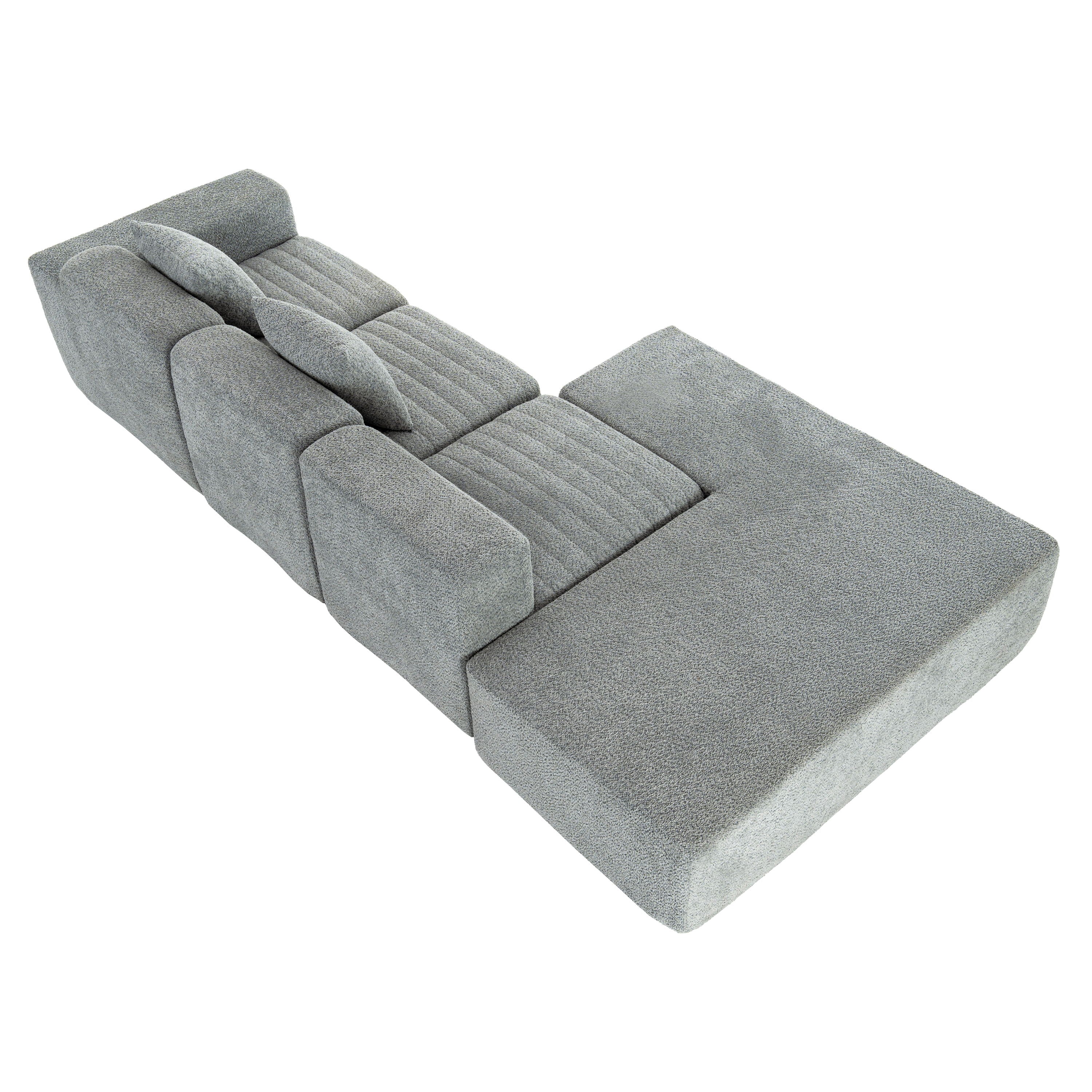 Sectional Sofa Full-Compressed Sofa Couch Free-Combined Sofa For Living Room