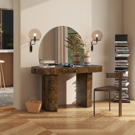 Jesse - Single Drawer Oval Computer Desk by Jennifer Taylor Home | Bel Furniture