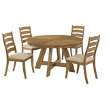 Danvers - 5 Piece Dining Table Set - Brown Oak And Beige by Coaster Fine Furniture | Bel Furniture